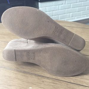 breana faux suede wedge bootie